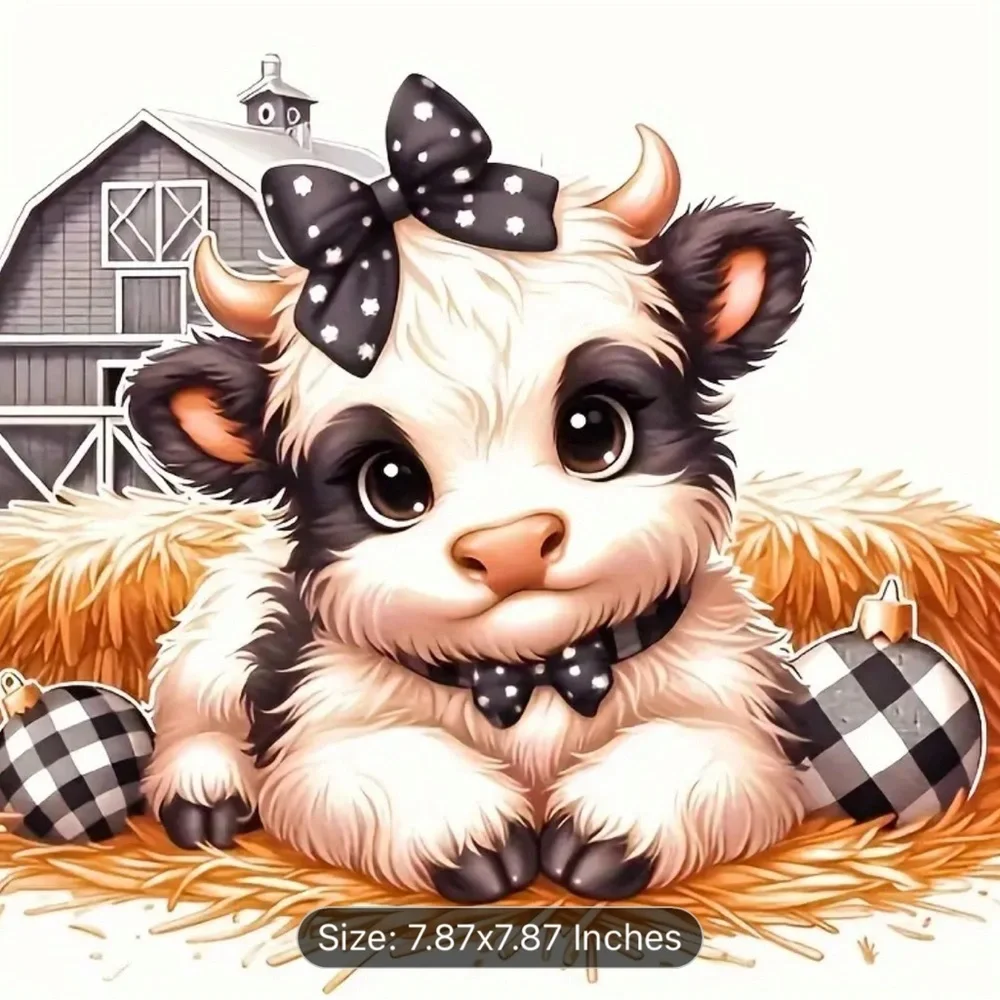 Cute Cow Diamond Painting Kit: DIY Wall Art, Adult Digital Painting Set